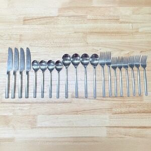 Cambridge Silversmiths Stainless Steel Flatware Set Modern Silverware 19 Piece